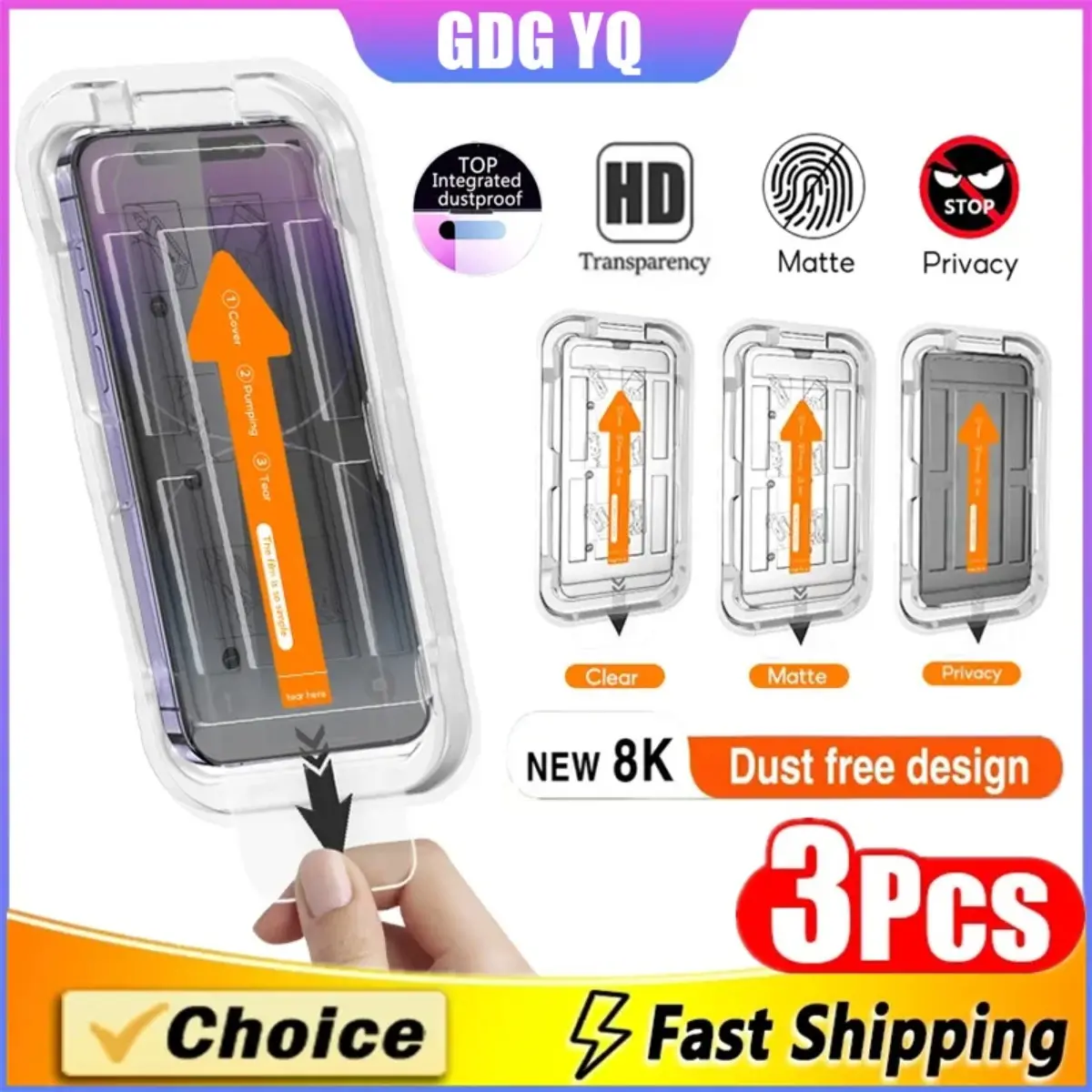 Bảo Vệ Màn Hình Riêng Tư Không Bụi, FOZU, Dễ Lắp Đặt, Dành Cho iPhone 16, 15, 14, 13, 12, 11, Pro Max, 15, 14 Plus, Lắp Đặt Chính Xác, Kính Cường Lực