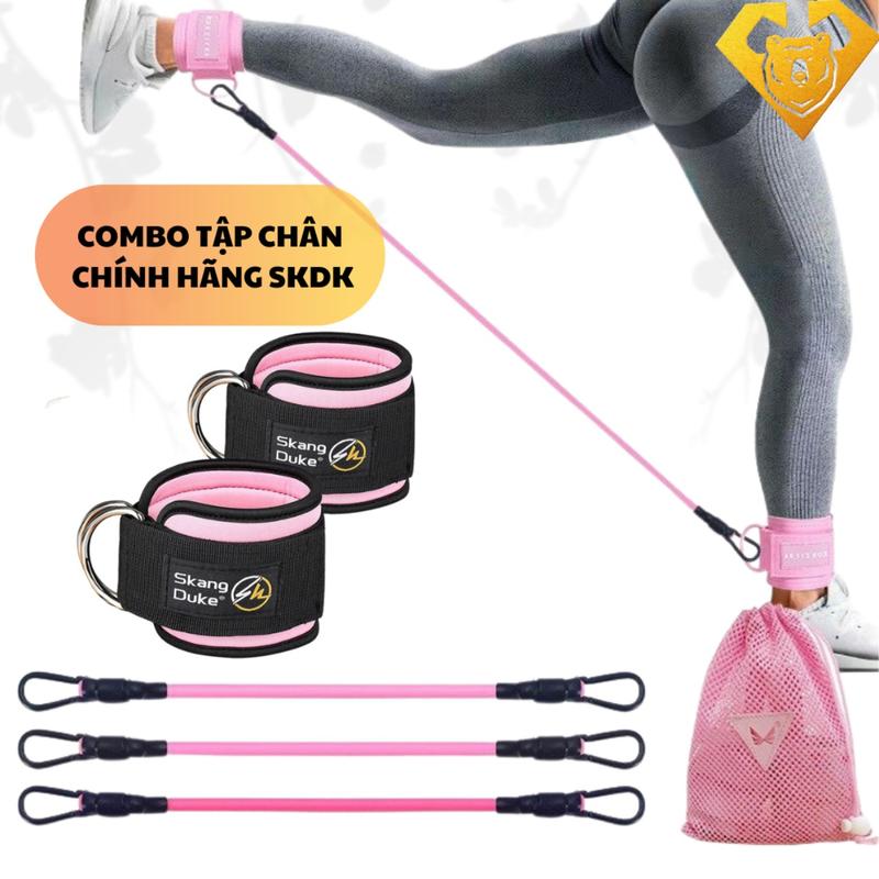 [ COMBO]  Quấn Cổ Chân + Dây Kháng Lực Chính Hãng SKDK A587 - Tập Chân Mông Với Dây Kháng Lực