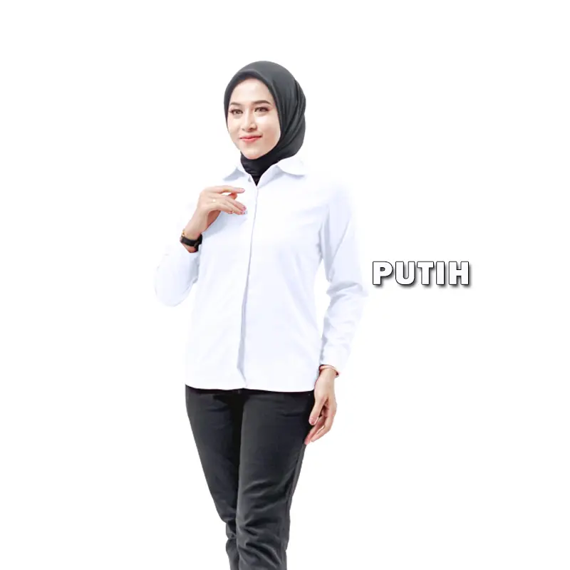 KEMEJA WANITA LENGAN PANJANG/KEMEJA POLOS WANITA/KEMEJA CEWEK/KEMEJA SLIMFIT CEWEK BAHAN ADEM 3