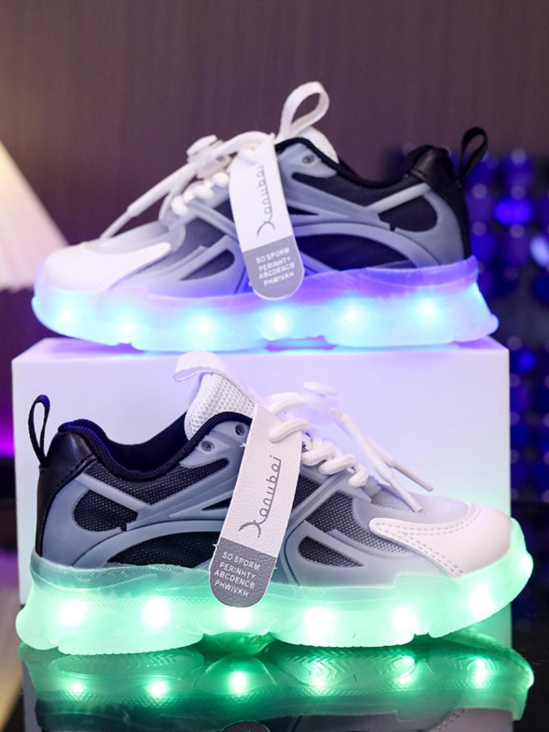 Product Introduction of Usb Rechargeable Led Light Up Sneakers, Fashionable Breathable Comfortable Sports Running Shoes, Cute Colorful Light Up Shoes for Boys & Girls, Shoes for Christmas List, Athletic 8