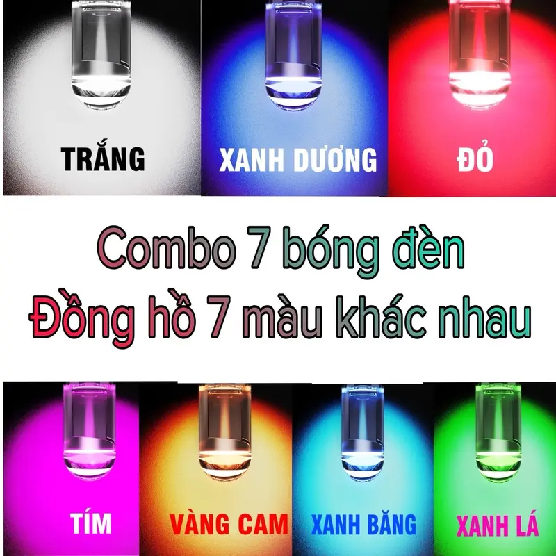 Combo 7 bóng đèn đồng hồ+đèn hậu thấu kính F1 4