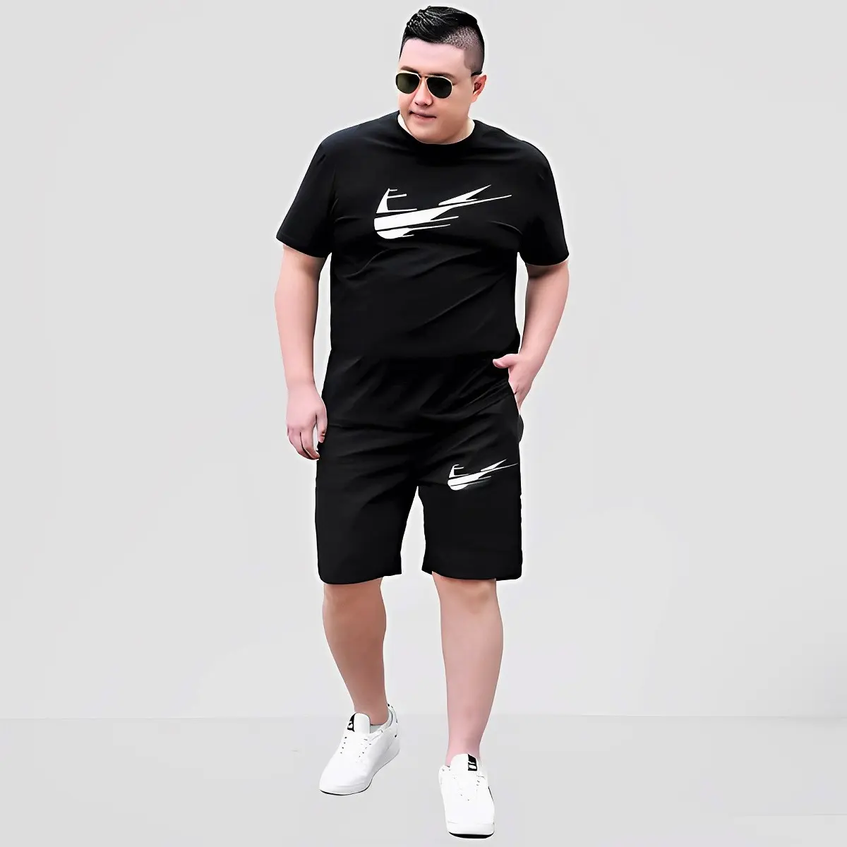 Bộ Quần Áo Nam cổ tròn Tay ngắn 23kg Đến Bigsize 120kg chất thun lạnh co dãn mát không bai dão Menswear Top quần Có Túi