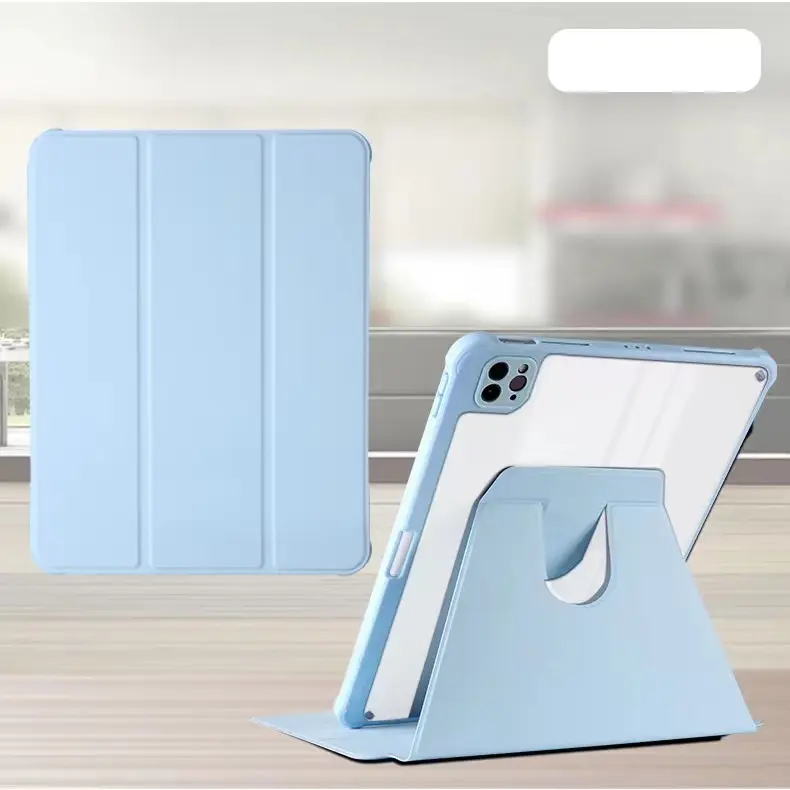 case for ipad Air3 air4 Air5 เคส3พับ หมุน 360 องศา เคสไอแพดหลังทึบ อะคริลิค ป้องกันการหล่น เคสไอแพดแม่เหล็ก แอร์  โปร11นิ้ว เจน10.2 gen7 Gen8 gen9 pro11 Pro10.5 2016 2017 2018 2019 2020 2021 ขอบนุ่ม เคสแทบเลต ใส่ปลอกปากกาได้ เคสแทปเลตไอแพด 5502
