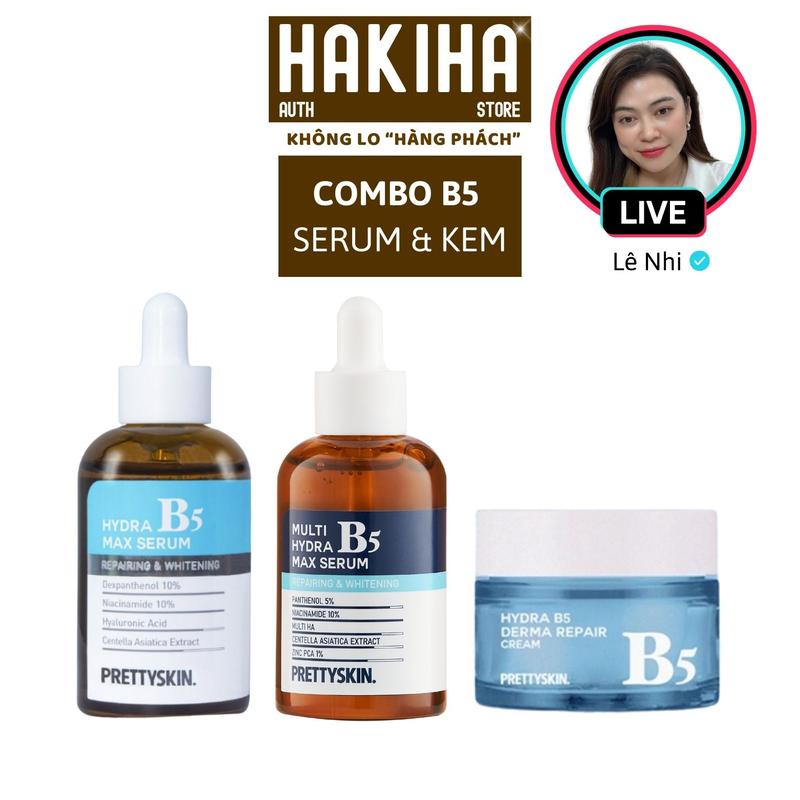 Combo Làm Dịu Da, Cấp Ẩm gồm Serum B5 và Kem dưỡng B5 Prettyskin Skincare