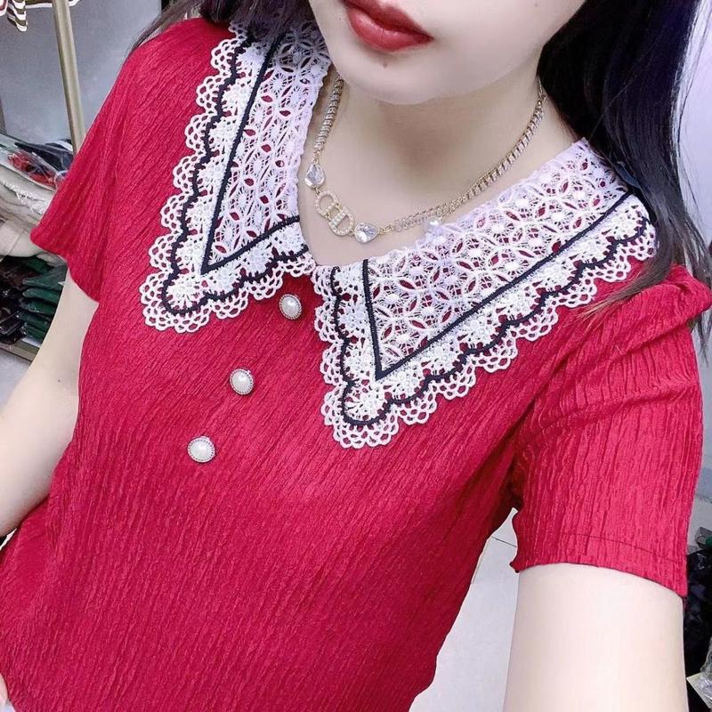 Product Introduction of Áo Sơ Mi ngắn Tay Cổ Búp Bê European Station, Phong Cách Cổ Điển, Áo Sơ Mi Xếp Ly Phong Cách Phương Tây, Dành Cho Nữ, Thiết Kế Lớp Cơ Sở Ins, Phong Cách Cổ Điển 5