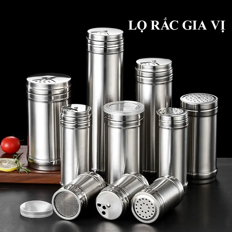 Lọ rắc gia vị inox HOMELOVE Lọ đựng gia vị tiêu muối lọ rắc bột bằng thép không gỉ chống ẩm mốc bền đẹp