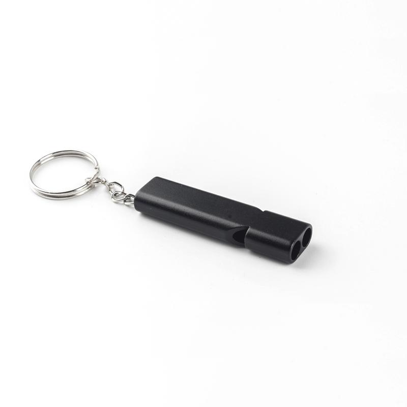 Product Introduction of Amazon Hot-Selling Flat Metal Dual-Frequency Survival Whistle Dual-Tube High-Frequency Metal Outdoor Survival Whistle 10