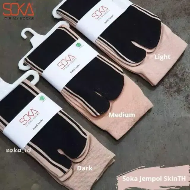 Soka Kaos Kaki Jempol Telapak Hitam Skin Series muslim panjang Wanita Pendek