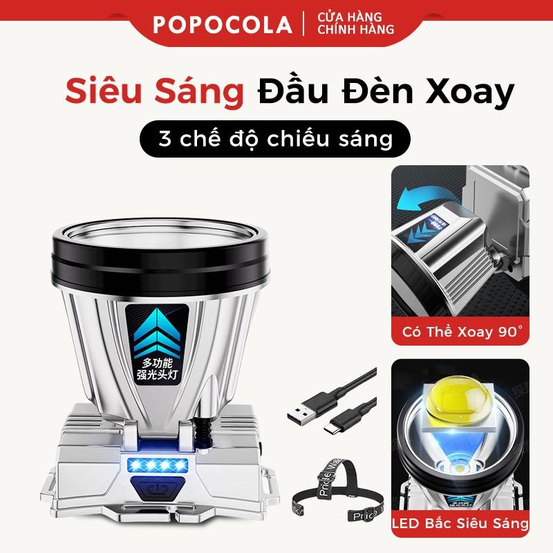 Đèn Pin Đội Đầu Siêu Sáng Chống Thấm Nước Có Thể Sạc Lại Tiện Dụng Đèn Chiếu Sáng Sạc TYPE-C