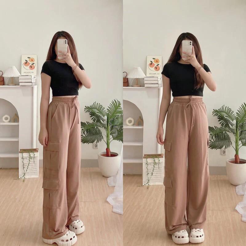 Product Introduction of Kelly Cargo Pants dewasa/ Kulot Cargo/Loose Cargo Celana Panjang Wanita 4