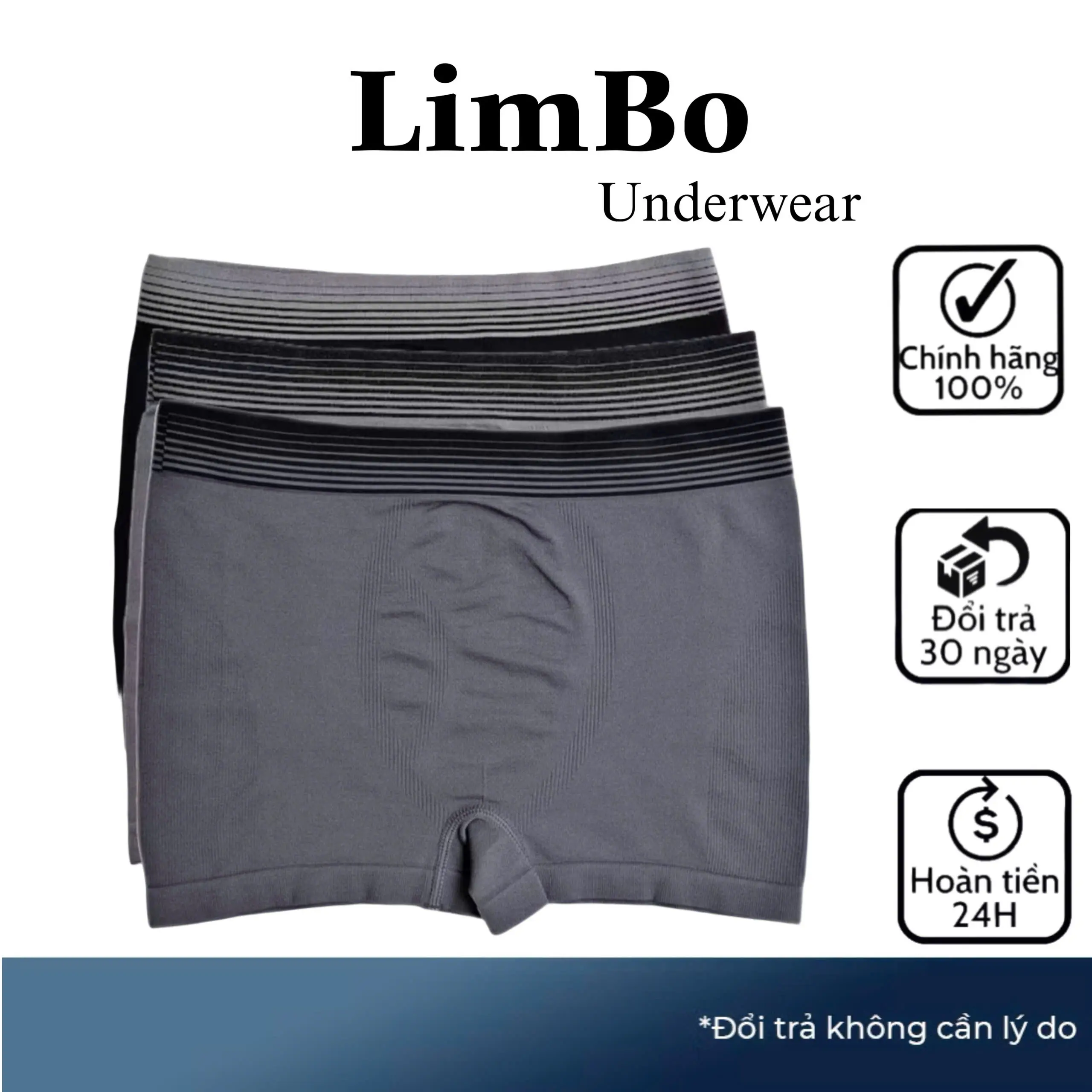COMBO 3 Quần Lót Nam - Quần Sịp Đùi BOXER Dệt Kim Kháng Khuẩn Vải Sợi Tre CoLa Thun Quần Boxer Menswear