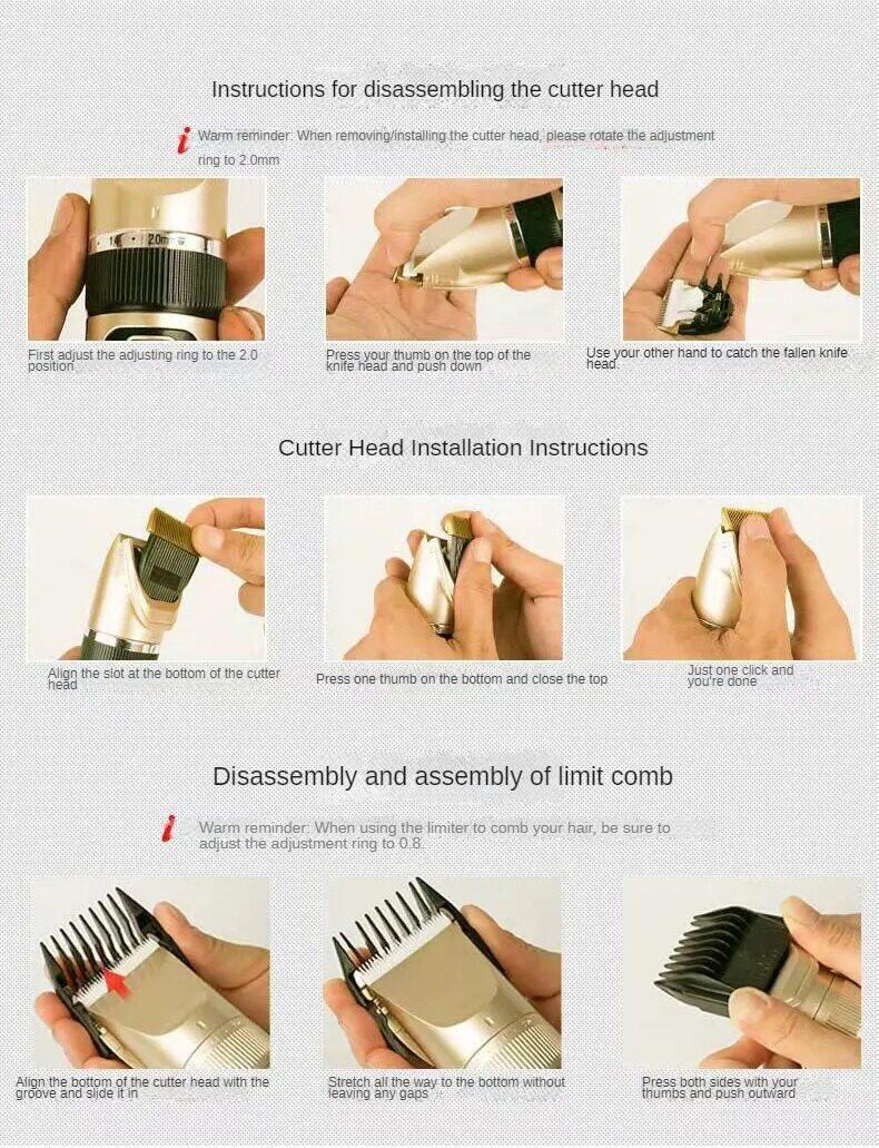 Product Introduction of Professional Hair Clipper Men's Barber Beard Trimmer Professional Hair Trimmer Digital USB Rechargeable Hair Clipper for Men Haircut Ceramic Blade Razor Hair Cutter Barber hine Rechargeable Hair Cutting Machine Ceramic Blade Low Noise 20