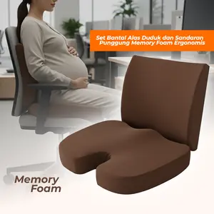 LV RESTREA Bantal Sender dan Duduk 100% Memory Foam Kain Beludru Bantal Duduk