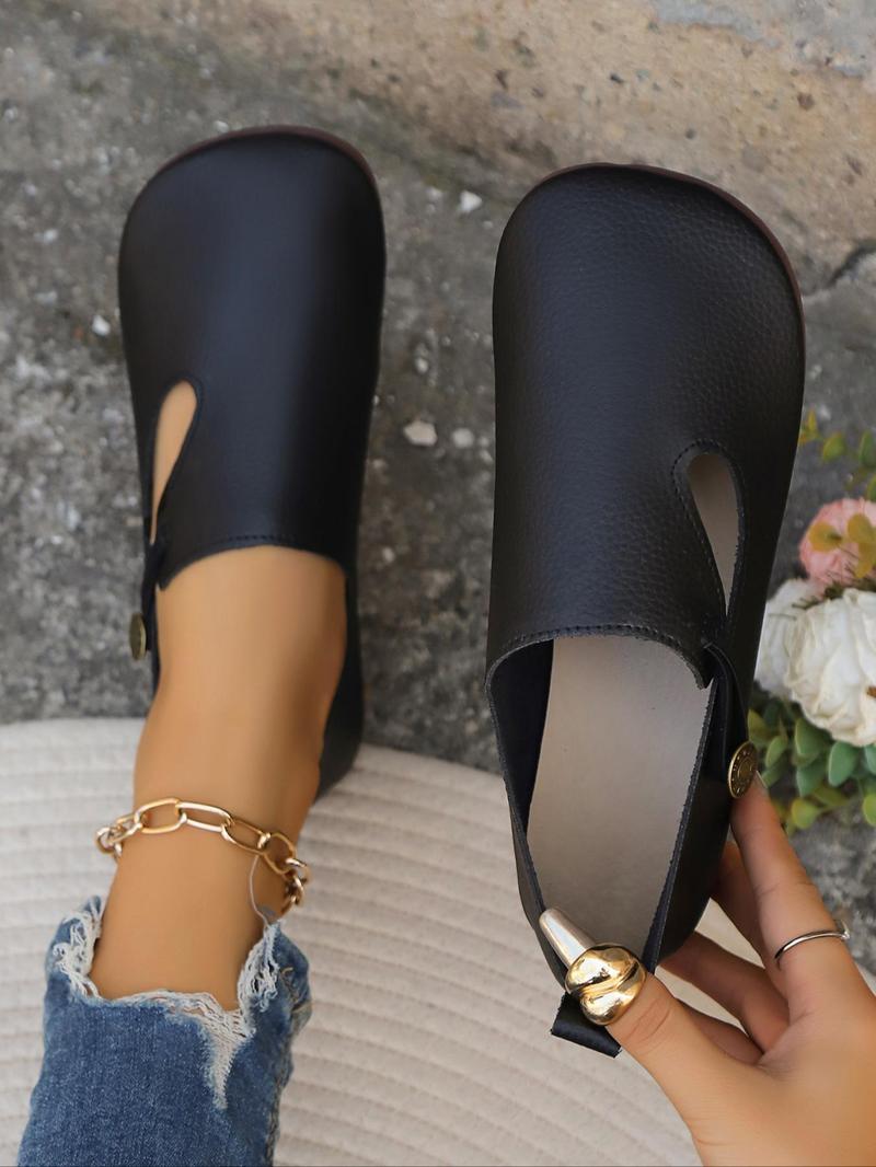 Product Introduction of Women's Fashionable Solid Color Flat Shoes, Casual Comfortable Breathable Slip on Shoes for Daily Wear, Lightweight Breathable Brown Shoes for All Seasons 4