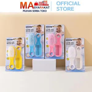 Masyarakat Pilihan Sisir Rambut Bayi Halus 2 IN 1 H1041 Set Peralatan New Born Comb And Brush Mini Bahan Berkualitas Ukuran Mini Praktis untuk Newborn hingga Balita