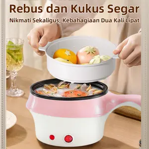 【QQ174】Panci Listrik  hot pot Kompor Listrik Mini 1.2L Kompor Listrik Pelapis Anti Lengket Multifungsi Asrama panci listrik