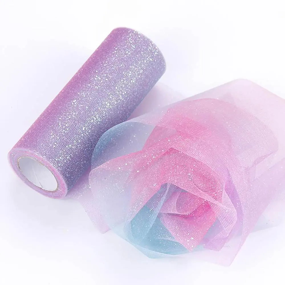 Rainbow Tulle Roll Dot Gradient Flower Ball Tutu Skirt Princess Ragdoll Clothing Birthday Party Wedding Table Handwork DIY Decor
