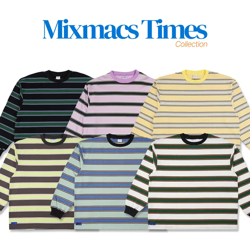 MIXMACSTIMES | YOSHIO OVERSIZE BOXY LONGSLEEVE | Kaos garis | salur anak unisex | belang polos | belang cotton combed 0