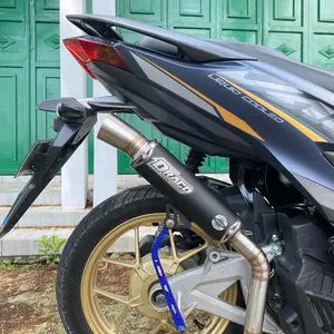 Knalpot Racing Lokal Pride Draco Coating Fullset untuk Motor Nmax Aerox Mio Beat Vario Dll Foto Motorcycle