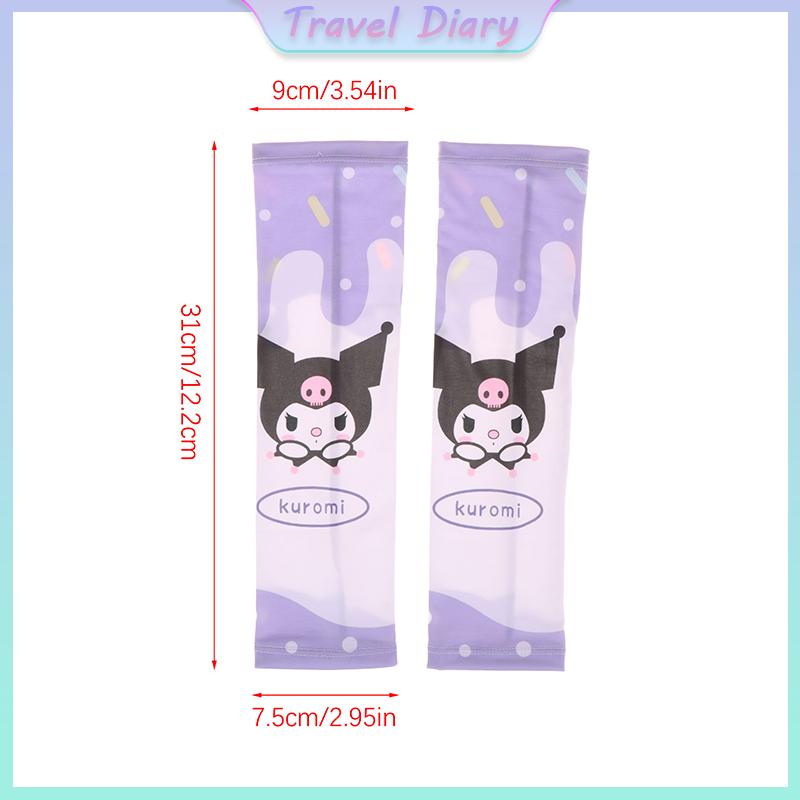 Product Introduction of Sanrio Anime Hello Kitty Kids Arm Sleeves Sun Protection Cooling UV Protection Sleeves Anti-Slip Ice Silk Arm Covers Gift 0