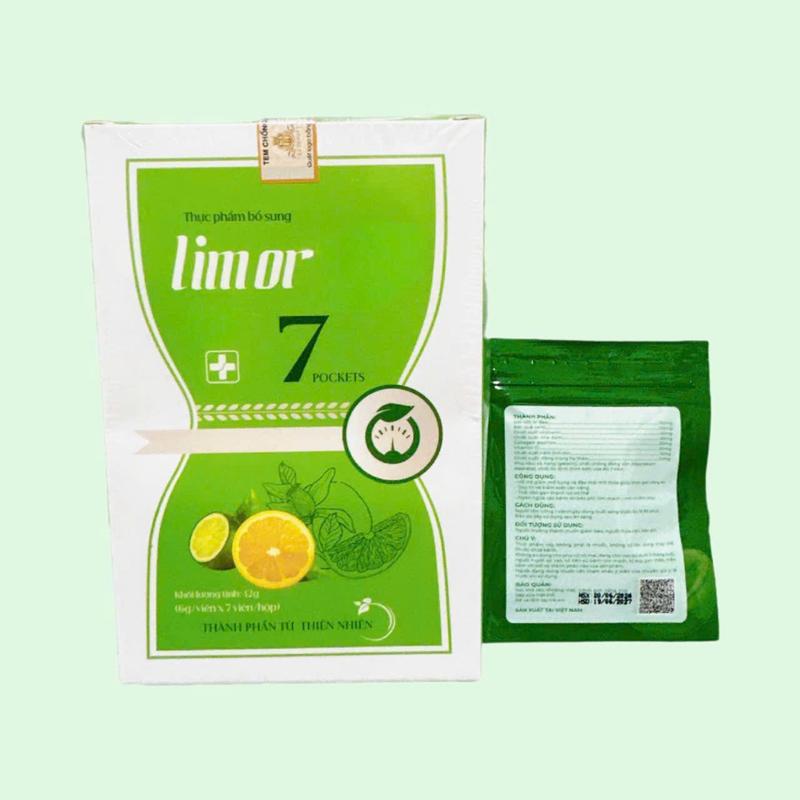 Thực Phẩm Bổ Sung Kẹo Dẻo 2 vị Cam Limor Tặng Gói Rau Củ Candy hộp 7 viên