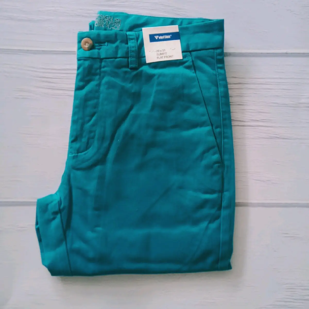 Quần kaki Việt Tiến chính hãng fom slimfit   ôm ( fom trẻ trung ) Màu xanh Nam