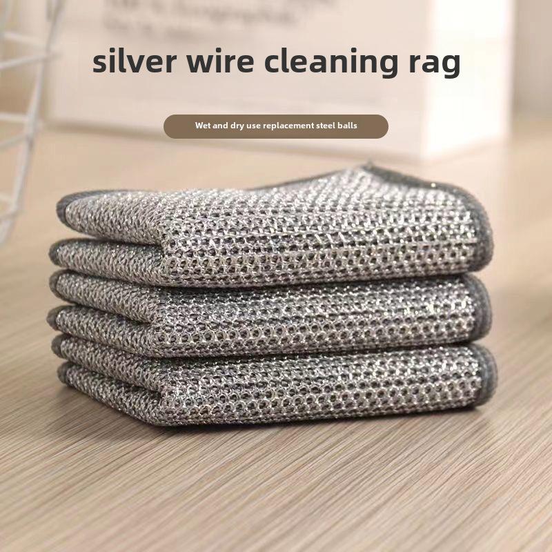 Silver silk rag kitchen steel ball artifact dish special oil-free ...