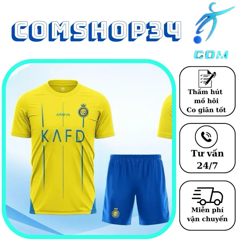 Bộ Quần Áo Đá Bóng CLb Al Nassr Cr7 2024 Chất Vải Mát Thấm Hút Mồ Hôi Comshop34 Top 0