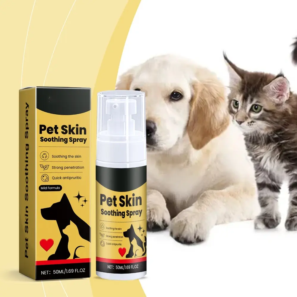 New 50ml Pet Skin Treatment Spray Clean and Soft Skin Gentle Natural Ingredients Nature Soothing Spray Reduces Itchy Scratching Pet Skin Soothing Sprays Dog Cat Skin Care