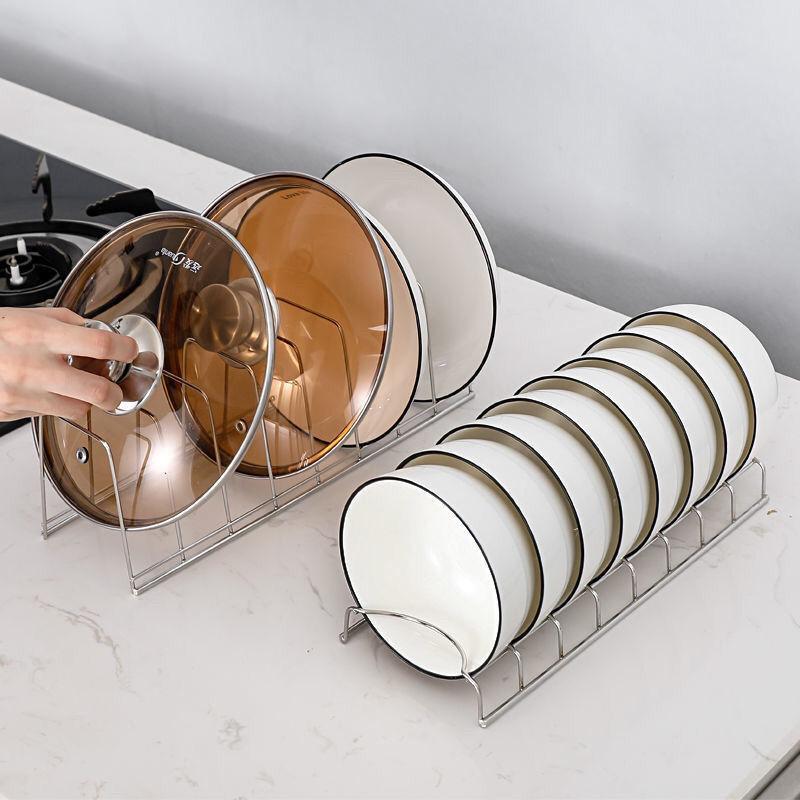 Product Introduction of 1PCS Stainless Steel Dish Rack Kitchen Dish Pan Plate Draining Rack Organiser 8