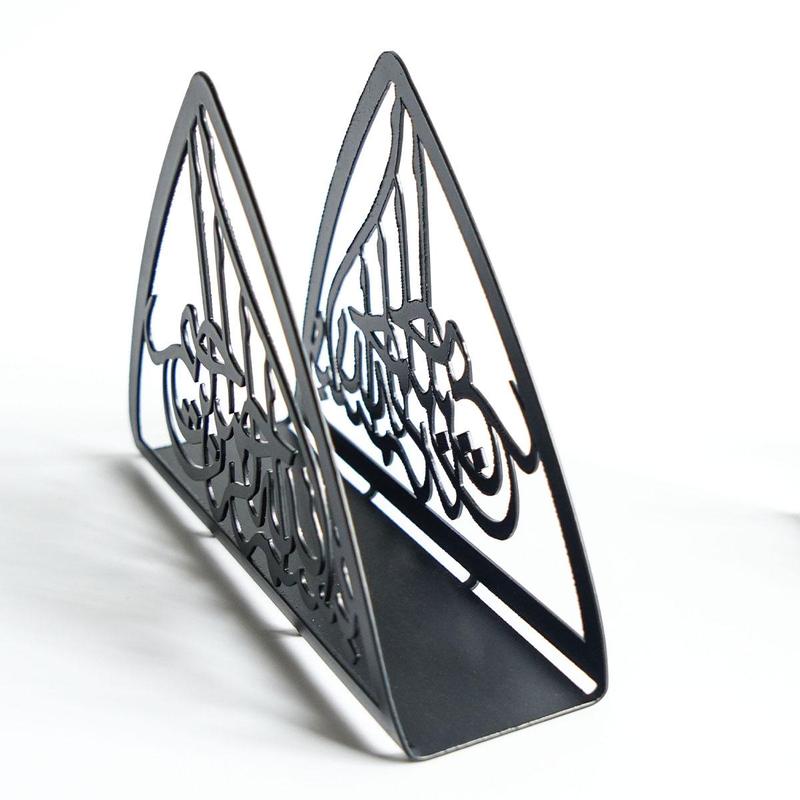 Metal Hollow Out Design Tissue Holder, Islamic Style Metal Table Napkin Holder, Desktop Decorative Ornament for Home Living Room Bedroom Dining Room 8