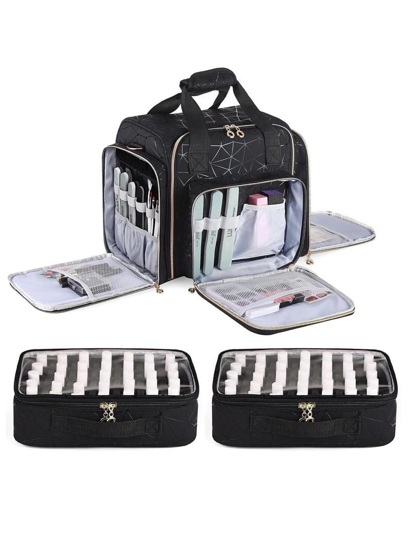 Product Introduction of Nail Polish Organizer Case, Pu Leather Nail Storage Organizer with Separate Nail Polish Holder & Manicure Tools Storage, Nail Storage Organizer 2
