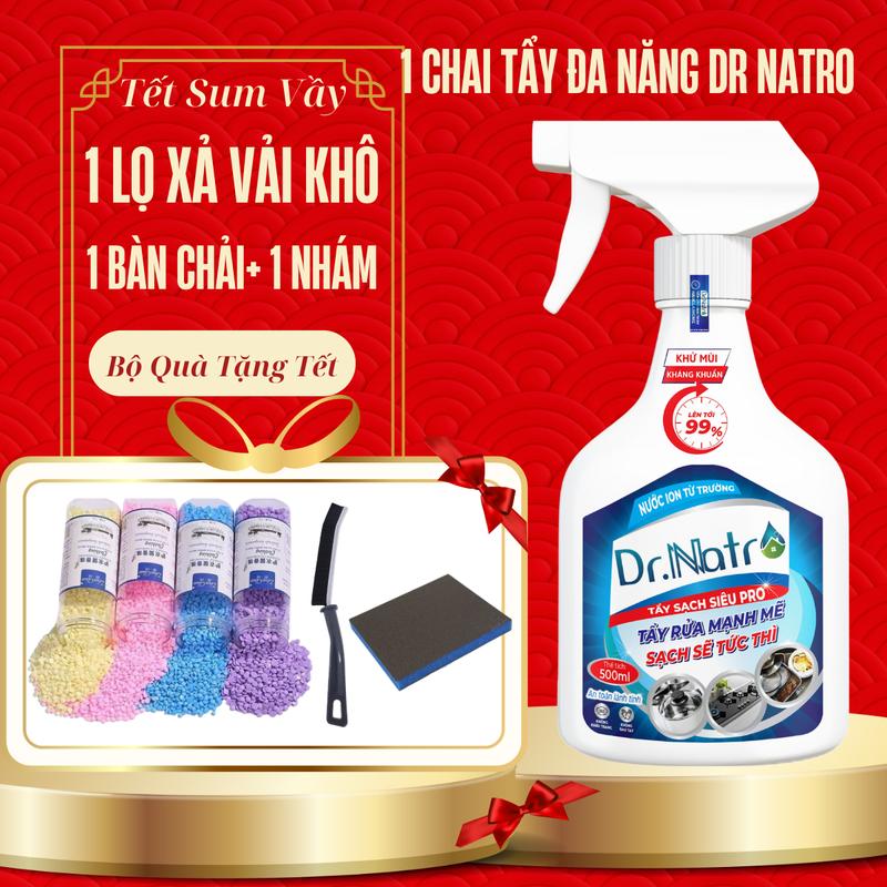 [Tặng 1 xả khô + 1 bànchải+ 1 nhám] 1 Chai Tẩy   Dr Natro 500ml Làm Sạch Dầu Mỡ, Tẩy Cặn Canxi, Lau Bếp Ga, Vệ sinh Đồ Da, Đá Kính, Đồ Nhựa, Giày Dép, Đồ Gỗ sach toilet tay rua nước  tẩy chai  đa năng hằng du mục