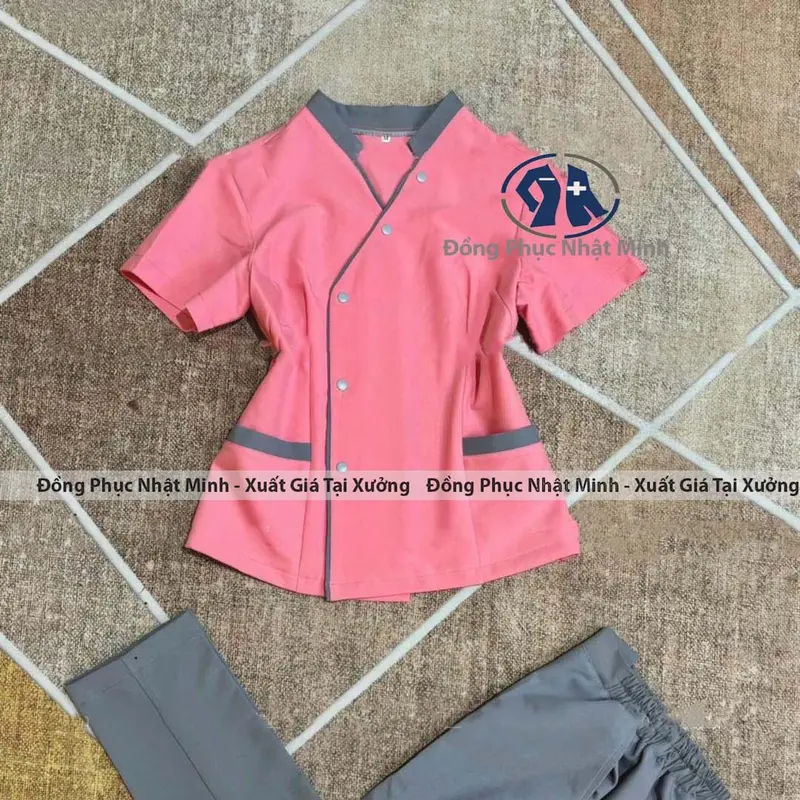 Đồng Phục Massage (Mát Xa), Đồng Phục Spa Vải Cotton Lạnh loại 1 . Hàng kỹ may chắc chắn cẩn thận Nữ Women Top ( Áo+ quân) dongphuc 6