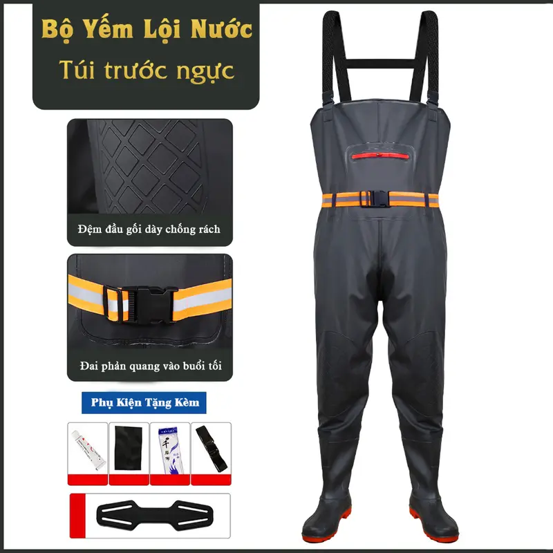 Bộ Yếm Lội Nước, quần lội nước liền ủng Chuyên Dụng, Bộ Yếm Lội Nước Cao Cấp [ Size 37 - 45 ] 2