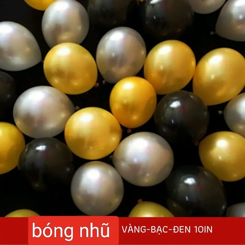 Set 50 bóng cao su nhũ mix màu size 10 inch ( 25cm) bong  bóng 5