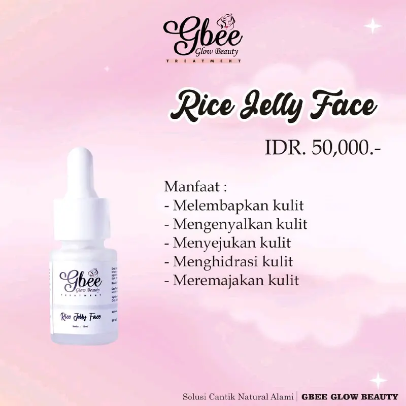 Serum Rice Jelly Face Gbee Glow Beauty untuk Mencerahkan Kulit dan Menghilangkan Bekas Jerawat - Kusam 2