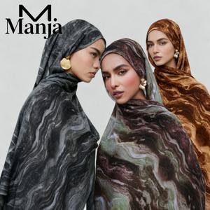 Watercolor Ripple Print Shawl Tudung Cotton Modest Fashion Hijab Ombre Headscarf