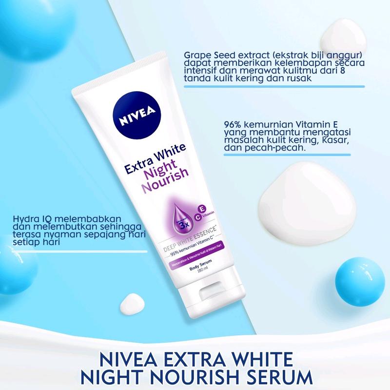 PAKET SIANG MALAM Nivea Body serum instant glow + Night Nourish 180ml 2