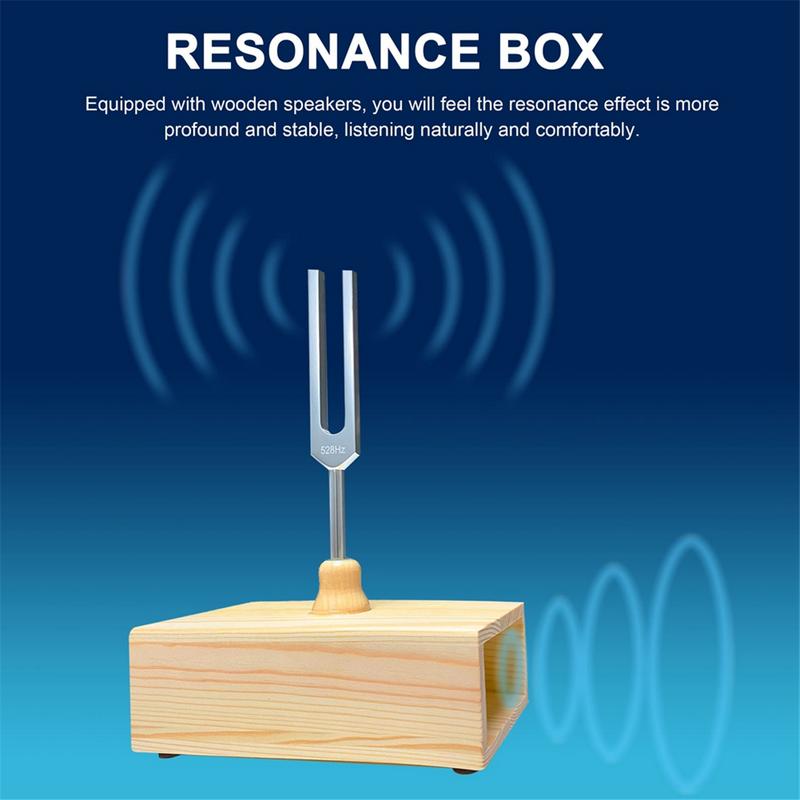 528Hz Tuning Fork with Resonance Box, Aluminum Alloy, Wooden Speaker, Perfect for SPA Aromatherapy, Resonance Teaching 2