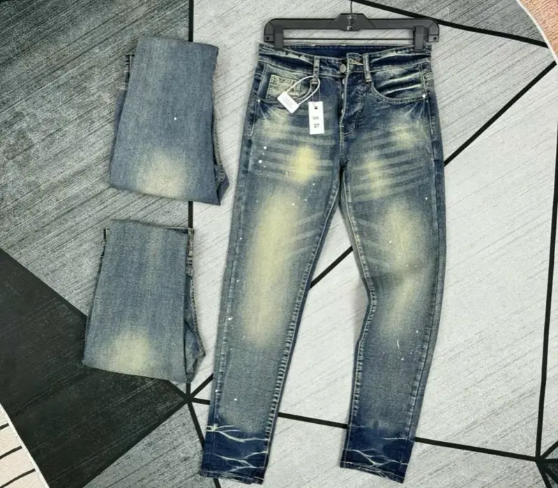 Quần jean nam xanh Pơ Bồ boy phố trơn , cào xước, Rách gối, mẫu  mới hot trend -CS77 STORE Menswear Pants Có Túi 3