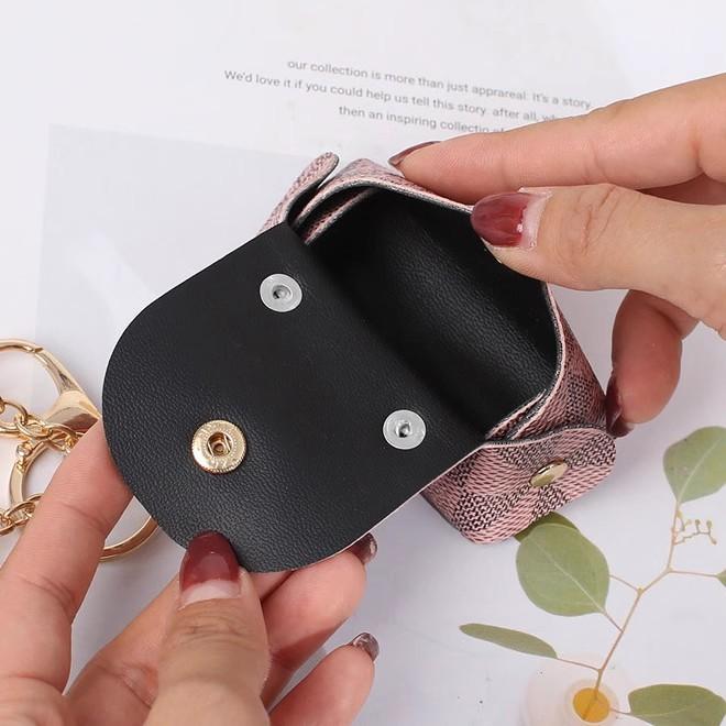 Túi thay đổi da mini, túi lưu trữ, mặt dây chuyền Bag Nữ Clutch vida cam 7