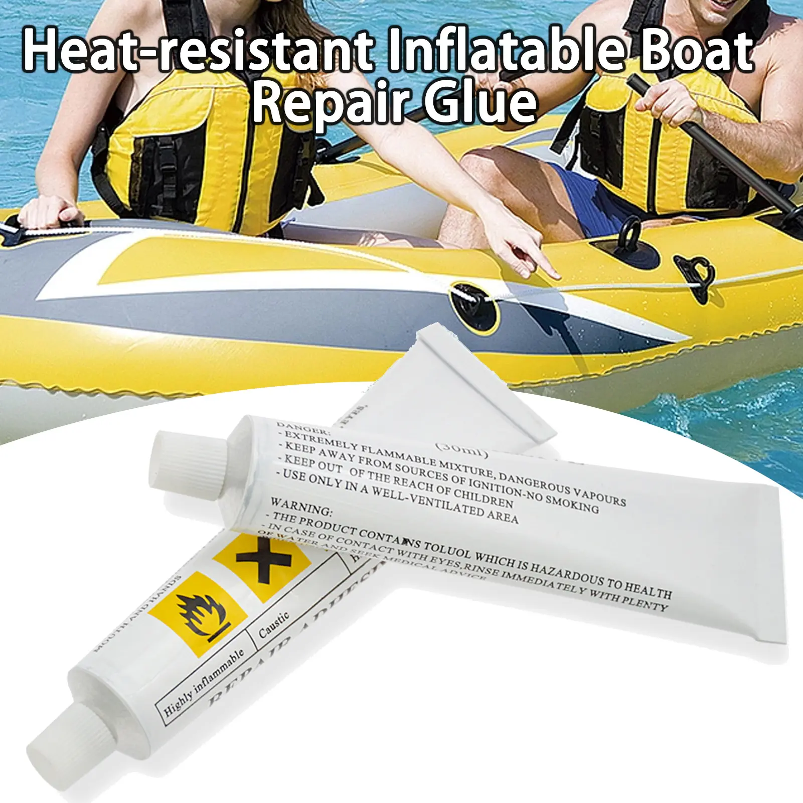 [EN] 30ML Inflatable Boat Repair Glue Great Stickiness Wear-resistant Waterproof Strong Adhesive Anti-Hydrolysis Repair Good Sealing Repair Adhesive Repair Agent Ceramics Repair Tool