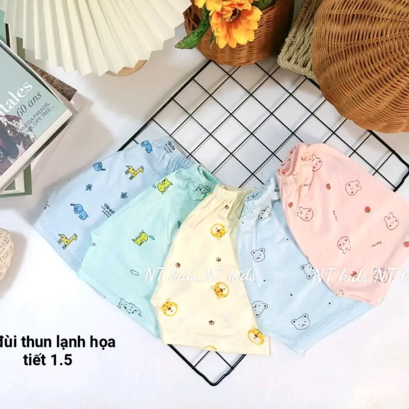 Quần đùi thun lạnh Cute cho bé trai bé gái 1
