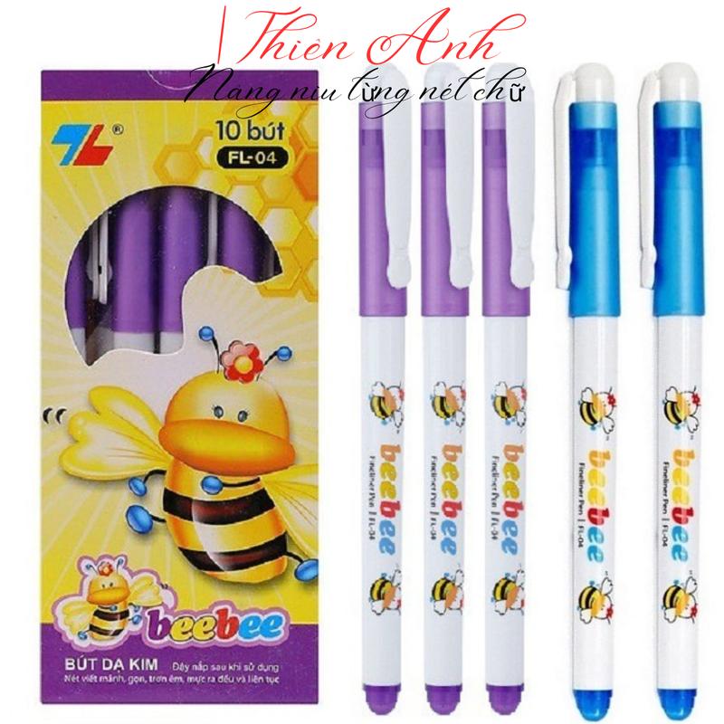Bút dạ kim mực tím Thiên Long Beebee FL-04 nét 0.3mm bút lông kim Beebee cho học sinh tiểu học viết nét mảnh nhỏ êm trơn
