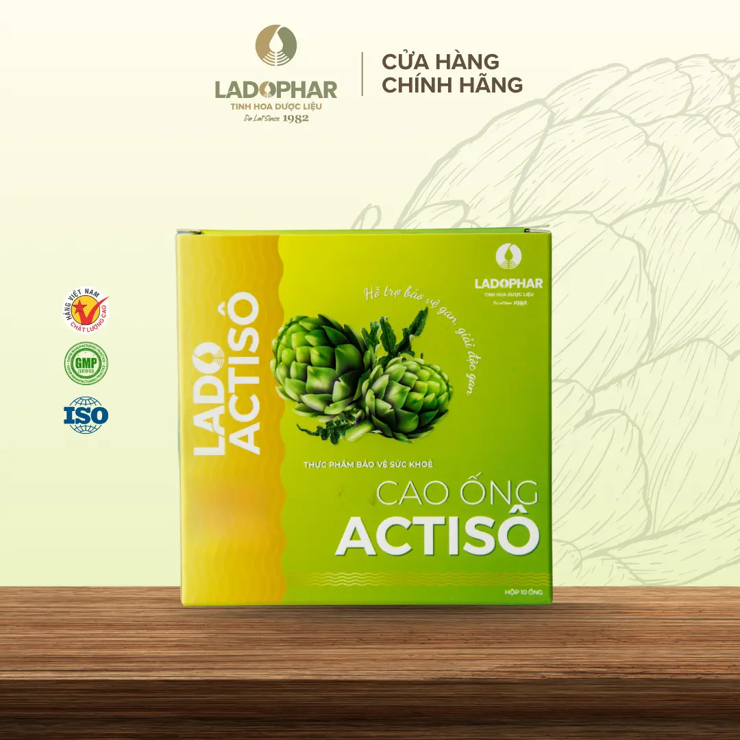 Cao Ống Actiso không đường Actiso Ladophar hỗ trợ bảo vệ và giải độc gan (Hộp 10 ống x 10ml) - Ladophar