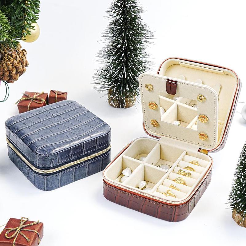 Jewelry Storage Box, 1 Count Vintage Style Organizer with Removable Partitions & Mirror, Jewelry Box for Ring Earrings Bracelet Necklace 0