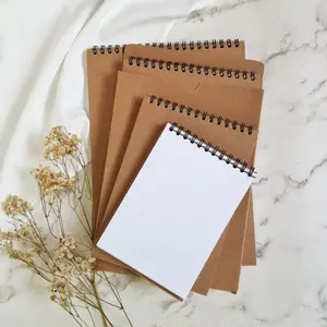 Watercolor Sketch Book Ring Spiral 250GSM A5, A6, B5, B6. (cover coklat)