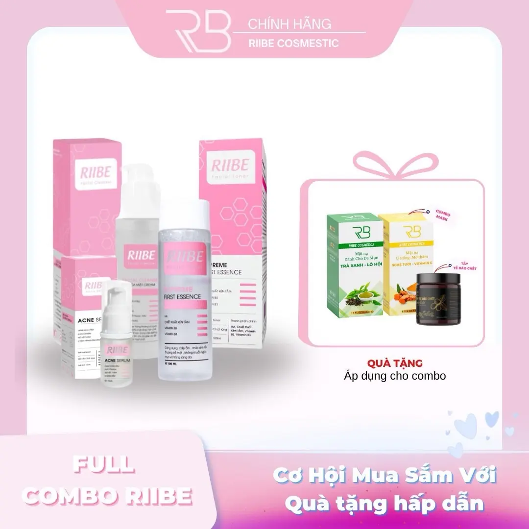 TRỌN BỘ COMBO CHĂM SÓC DA RIIBE