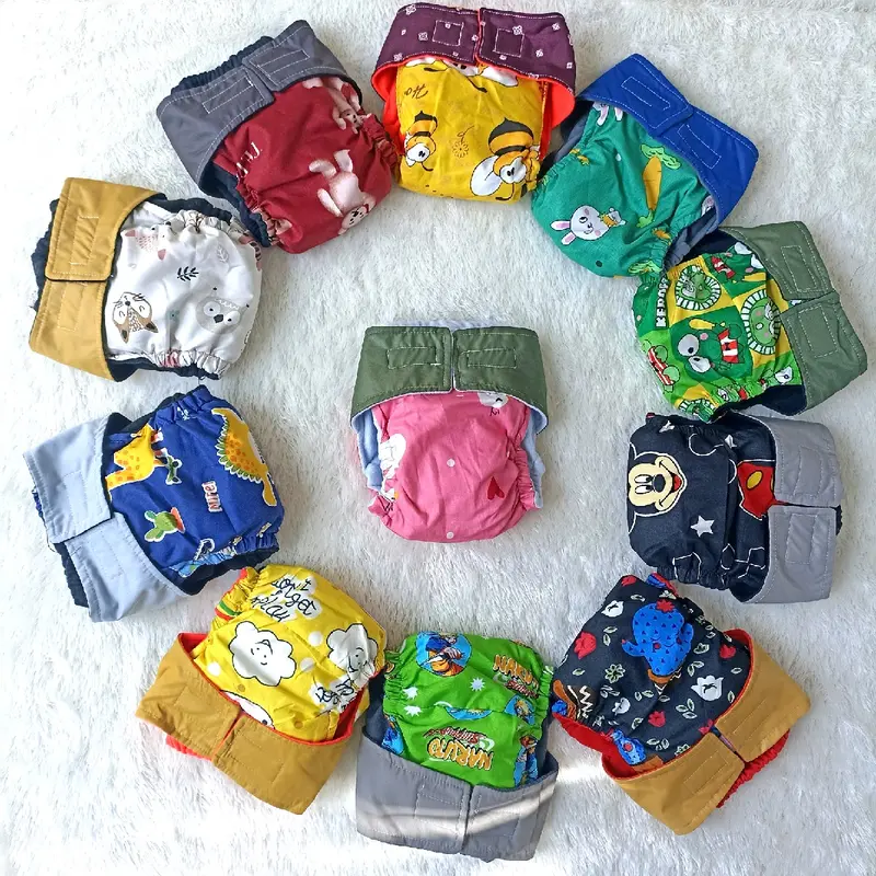 Popok Tipe Perekat Paket 6 Biji, Popok Cuci ulang NewBorn 0-8Bulan Clodi termurah 1